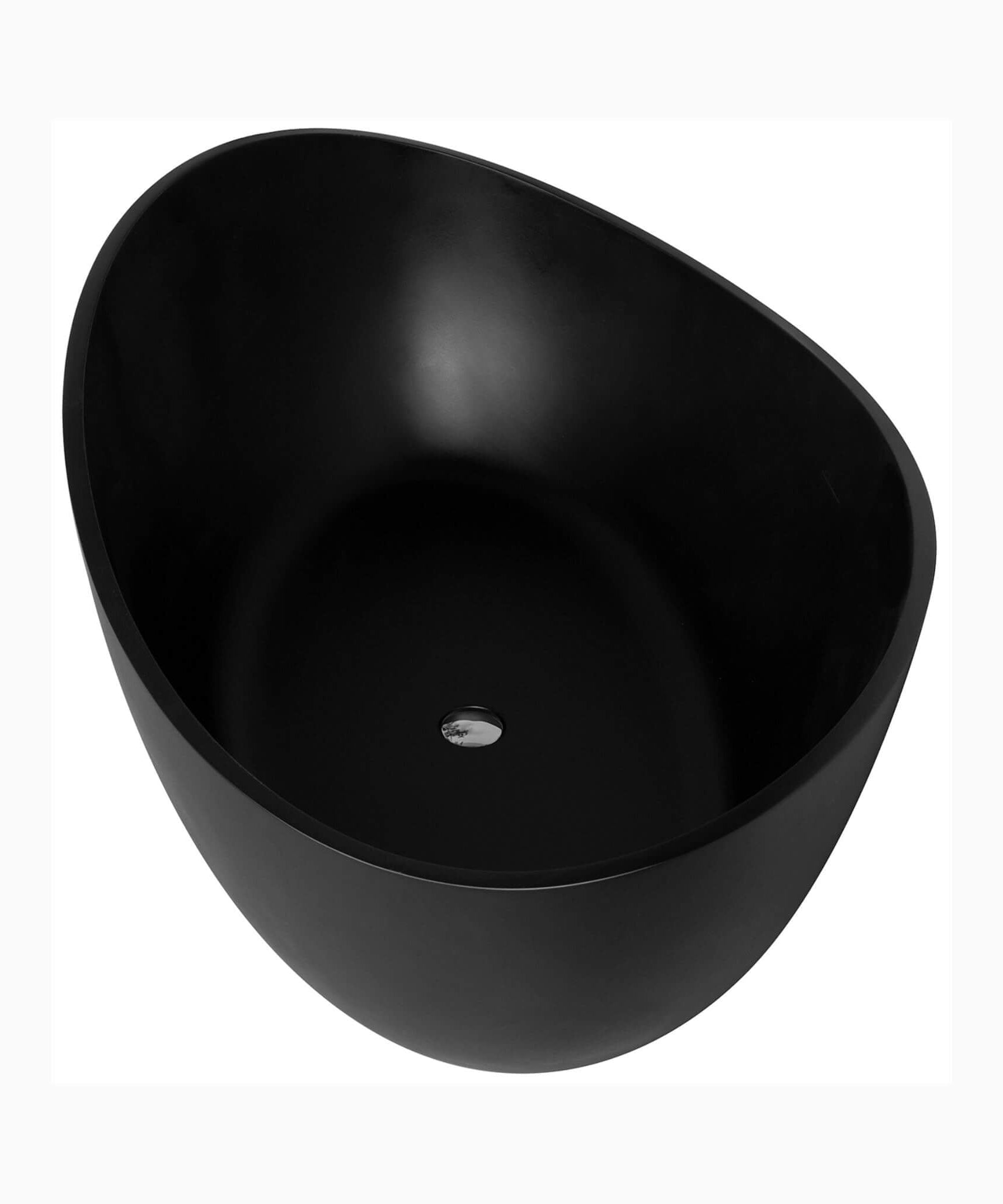 Nuvia 63-Inch Modern Freestanding Single-Piece Matte Black Finish Stone Resin Bathtub (SAK69041)