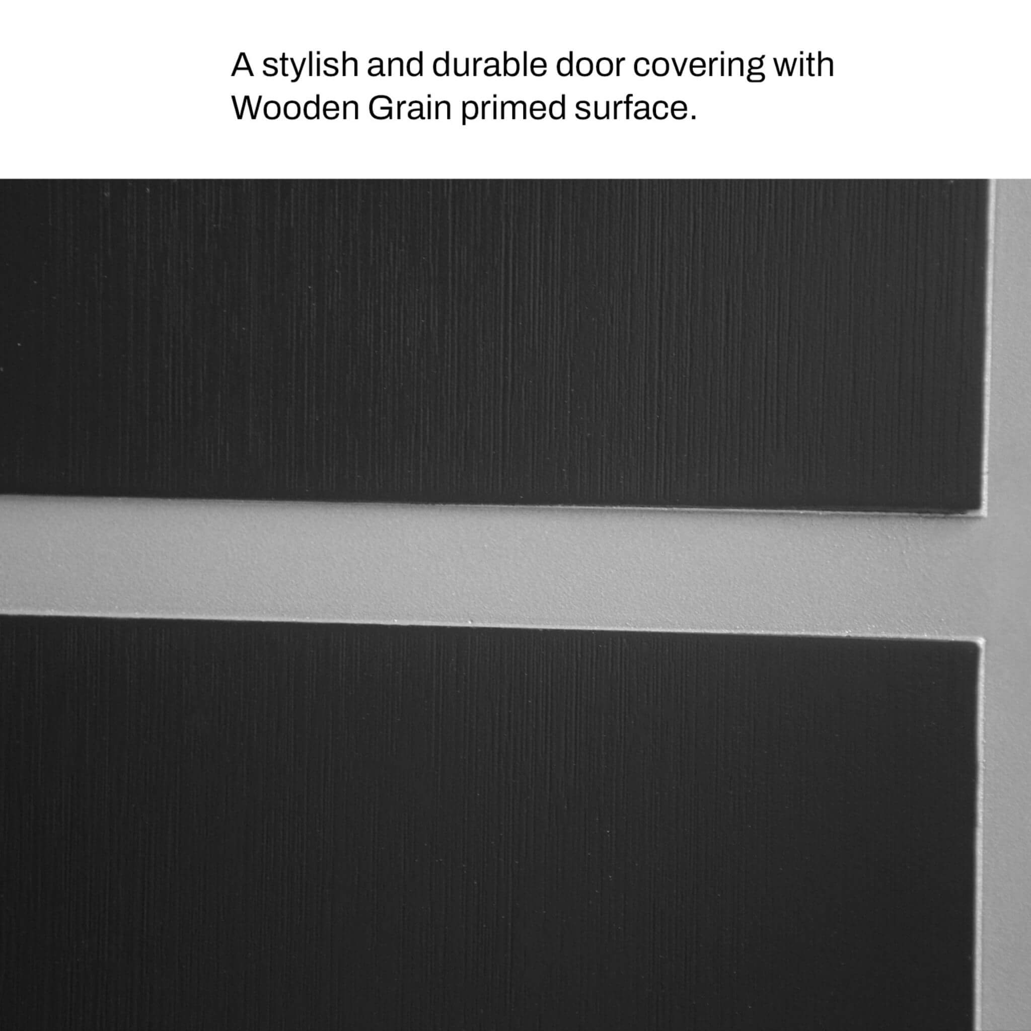 [36X80-Inch] Nuvia Black Modern Left Inswing Fiberglass Entry Door With Frosted Glass (SAK25849)