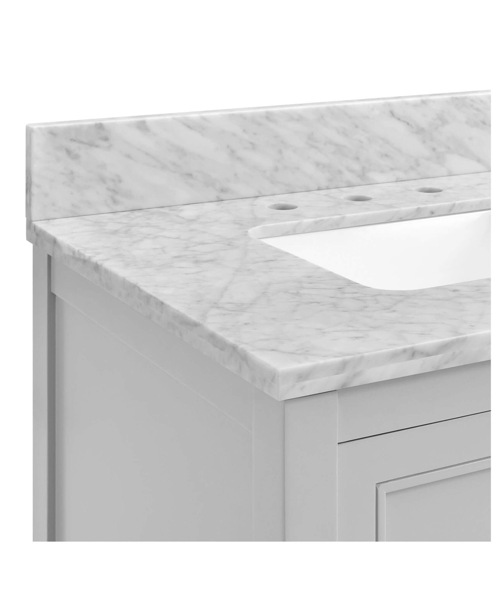 Nuvia Premium 60-Inch Freestanding Double Sink Bathroom Vanity With Carrara Marble Top (SAK51829)