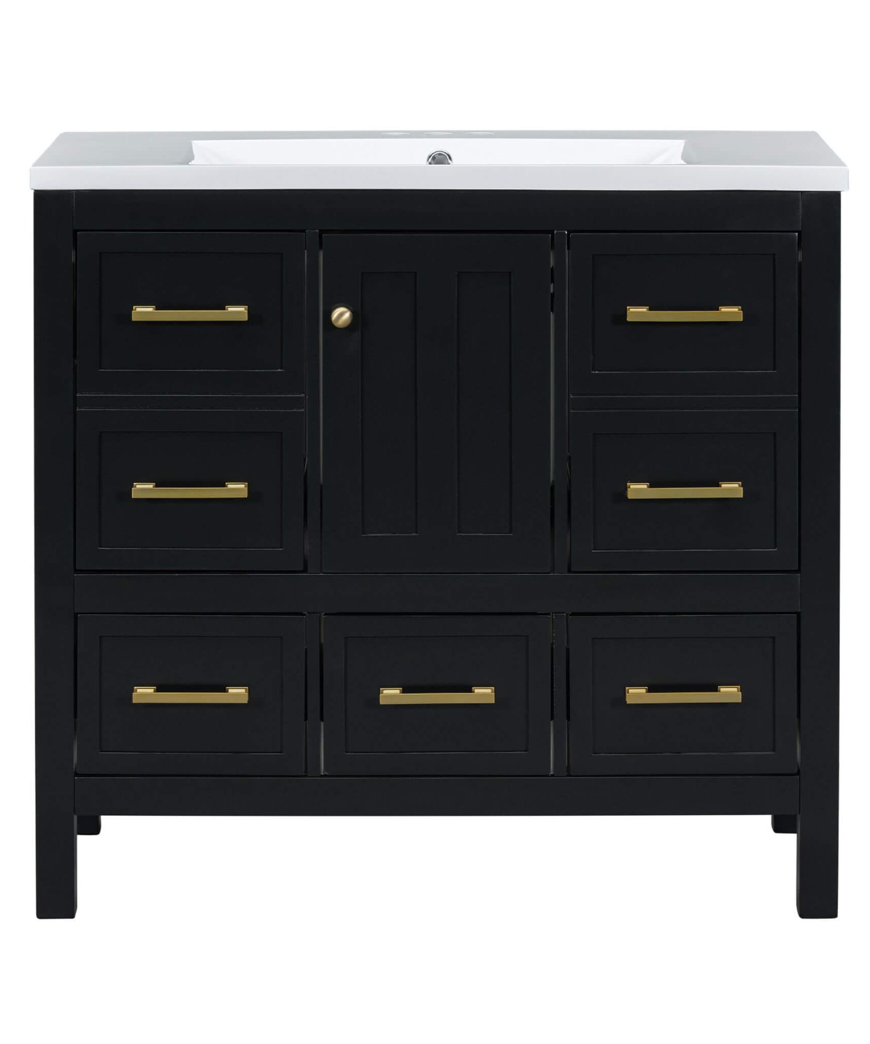 Nuvia Premium 72-Inch Bathroom Vanity Set With Resin Sink And Soft-Close Drawers [Faucet Not Included] (SAK62749)