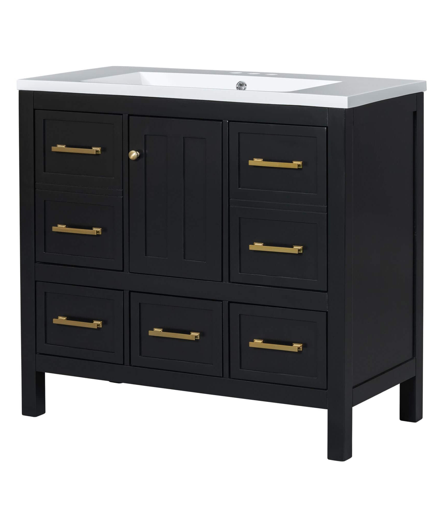 Nuvia Premium 72-Inch Bathroom Vanity Set With Resin Sink And Soft-Close Drawers [Faucet Not Included] (SAK62749)