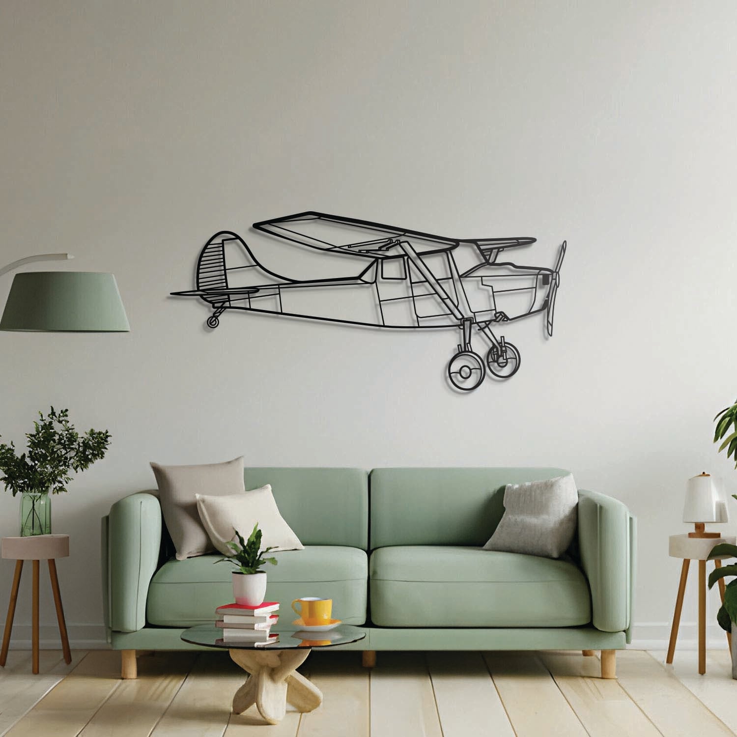 O-1 Bird Dog Metallflugzeug Wandkunst - NCP0434