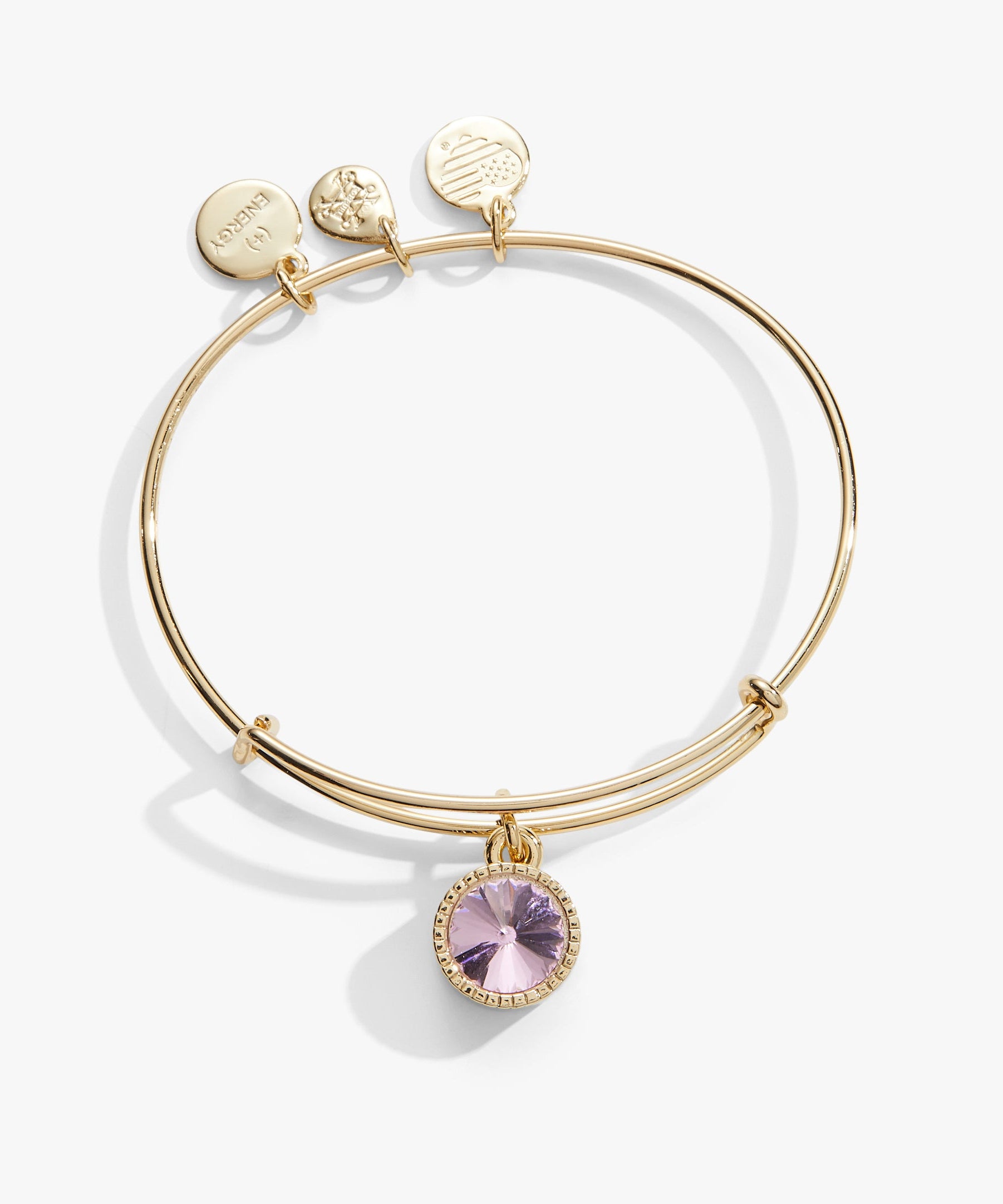 October Birthstone Charm Bangle, Rose
