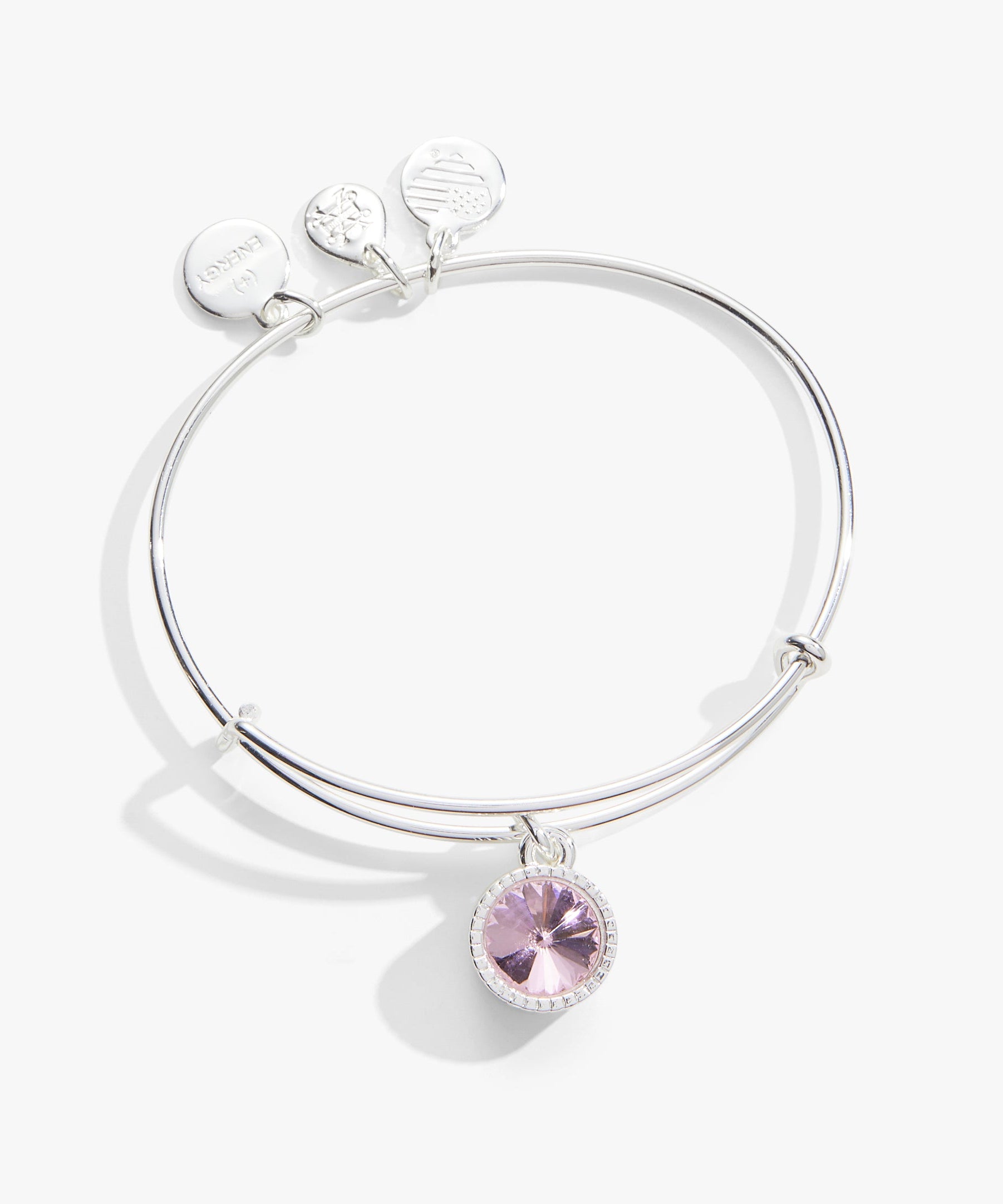 October Birthstone Charm Bangle, Rose