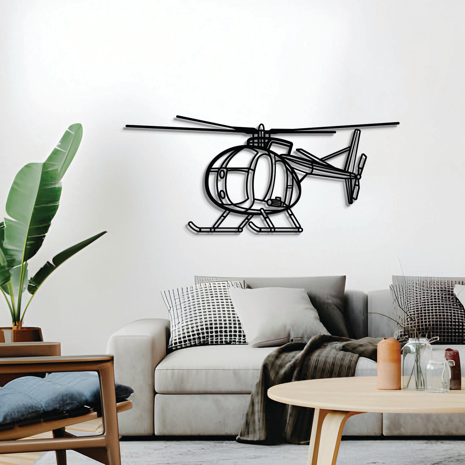 OH-6 Cayuse Winkel-Metall Flugzeug Wandkunst - NCP0589