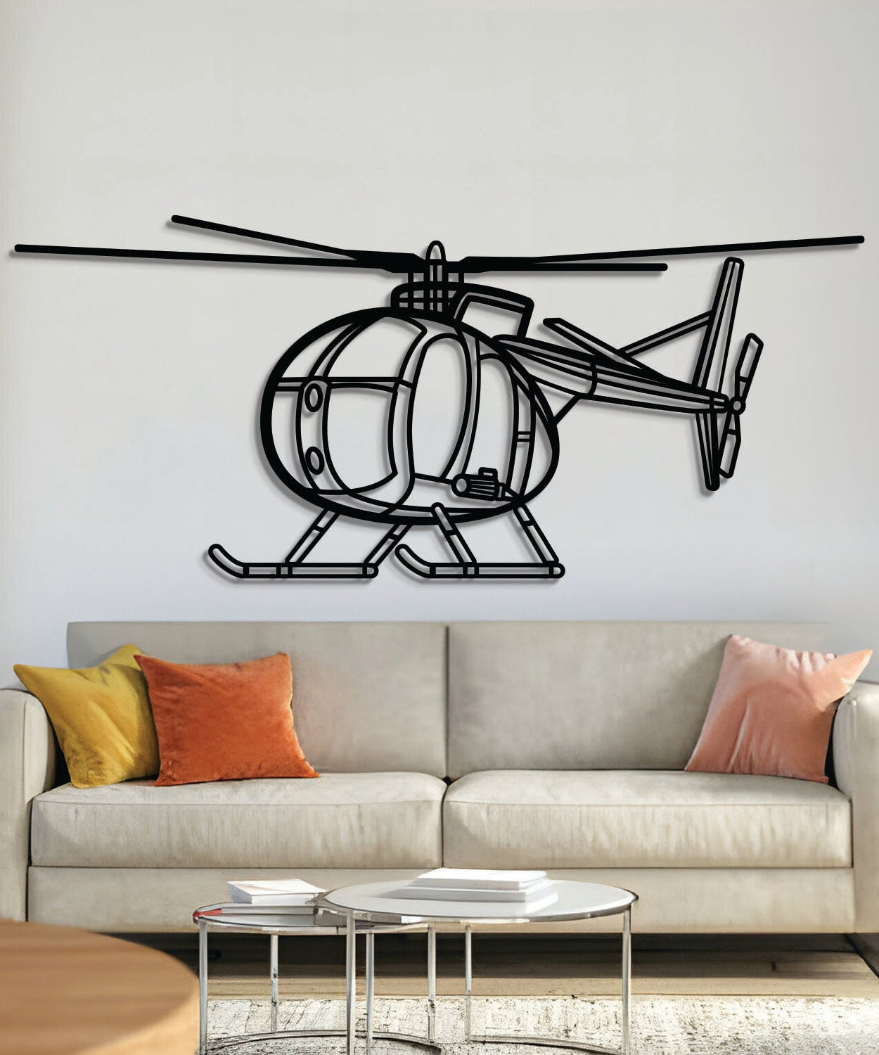 OH-6 Cayuse Winkel-Metall Flugzeug Wandkunst - NCP0589