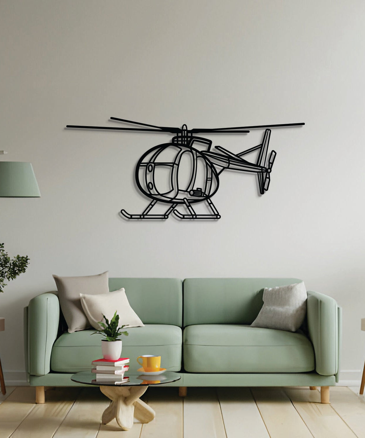 OH-6 Cayuse Winkel-Metall Flugzeug Wandkunst - NCP0589