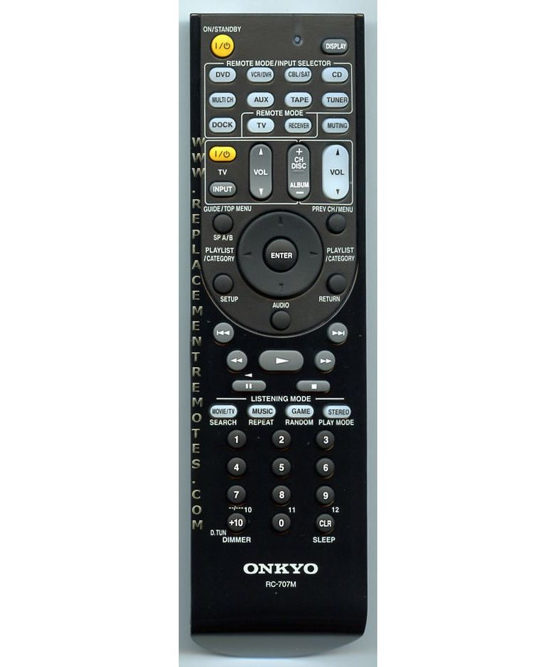 Onkyo RC707M Receiver Remote Control | RC-707M