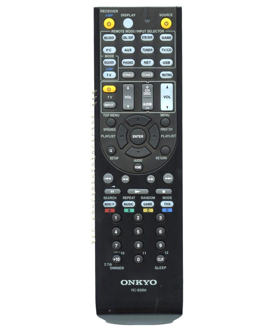 Onkyo RC836M Receiver Remote Control | RC-836M