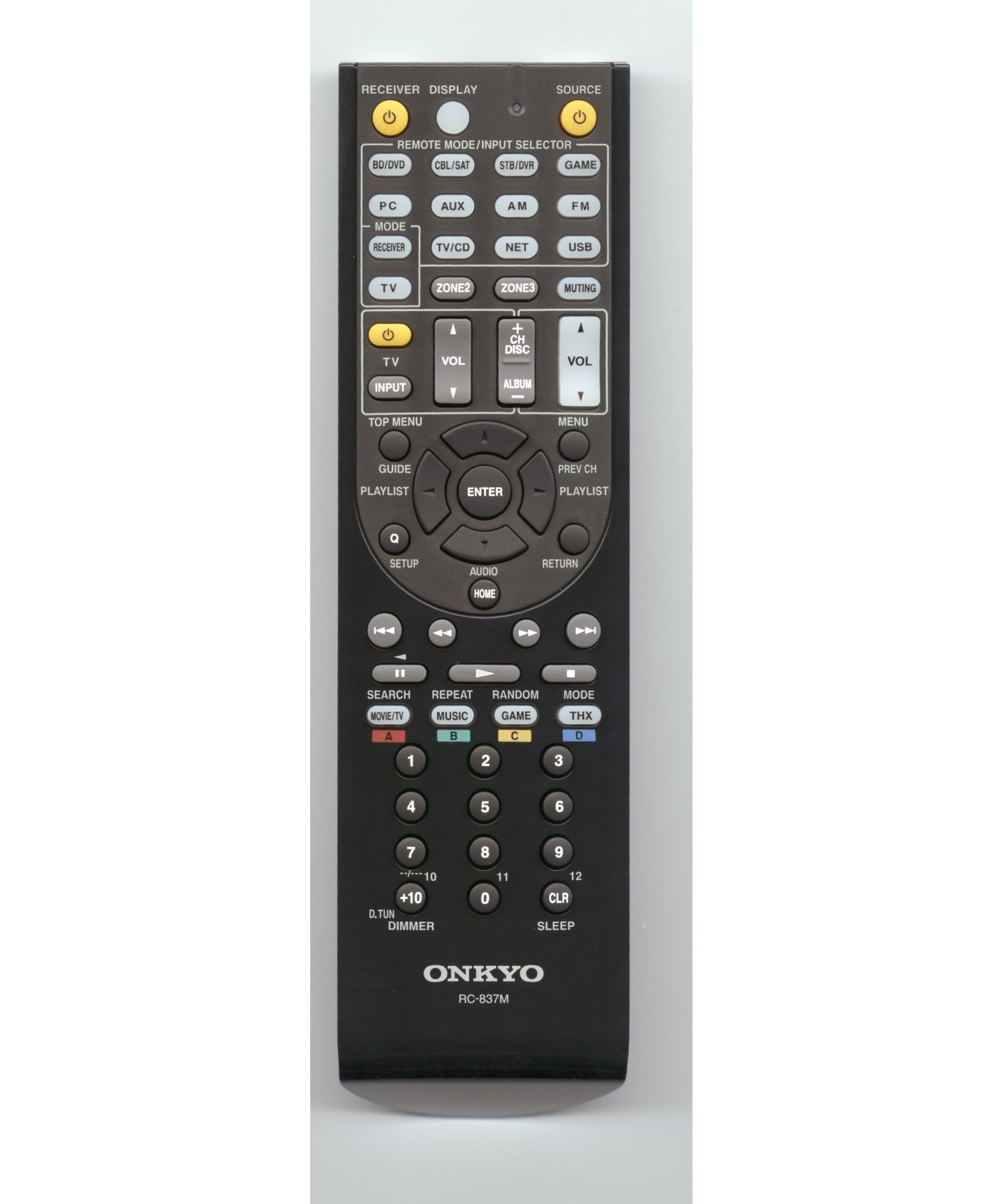 Onkyo RC837M Receiver Remote Control | RC-837M