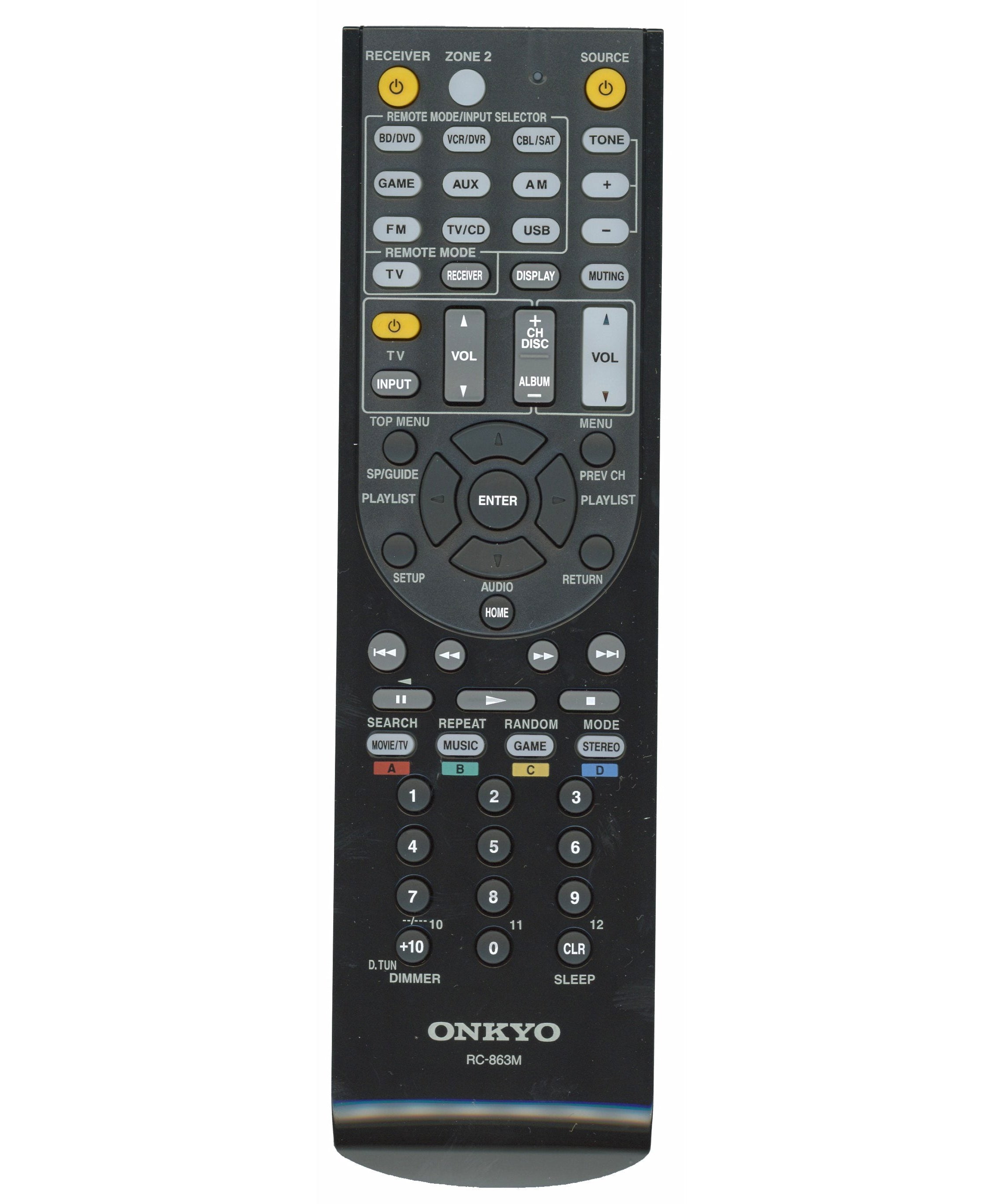 Onkyo RC863M Receiver Remote Control | RC-863M