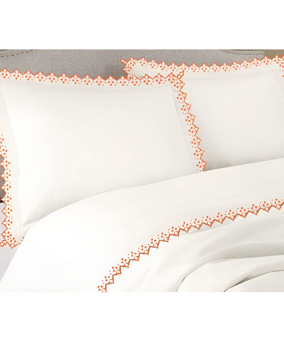 Elegant Flower Embroidered Duvet Cover Set