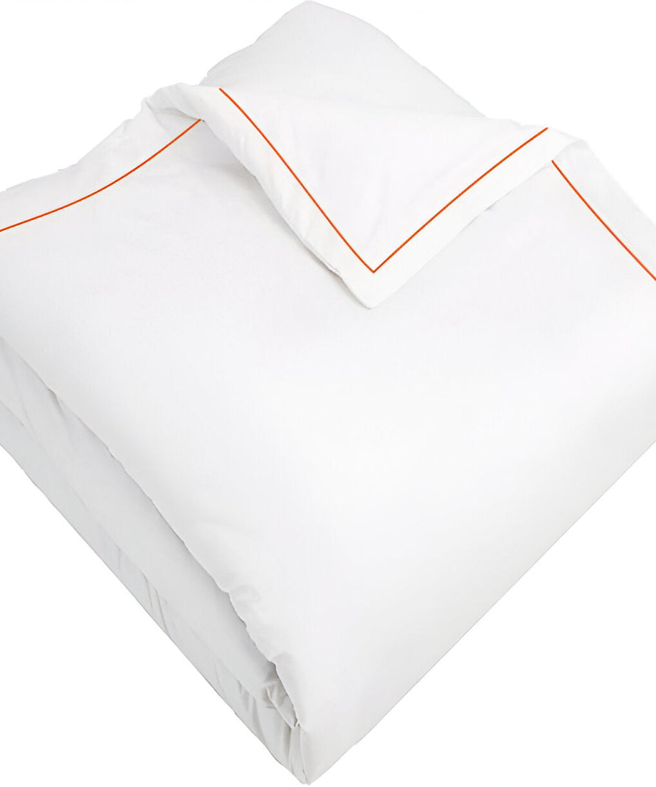 400TC Cotton Single Edge Embroidery Sateen Solid Duvet Cover Set