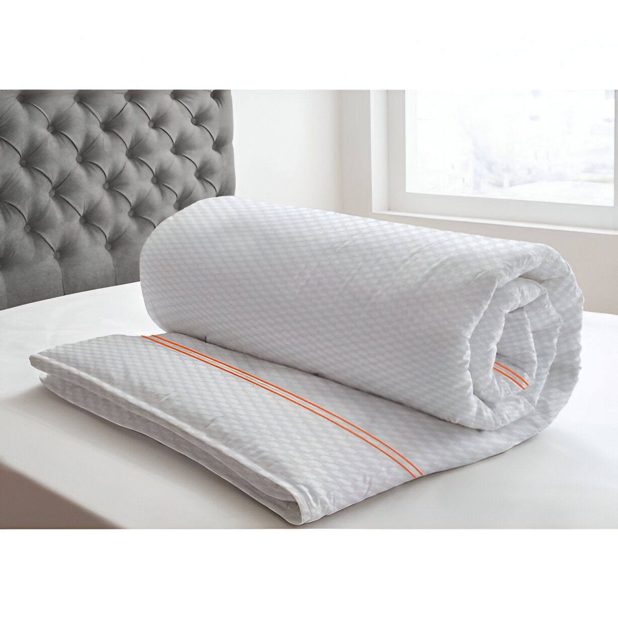 400TC Cotton Double Embroidery Sateen Microcheck Duvet Cover Set