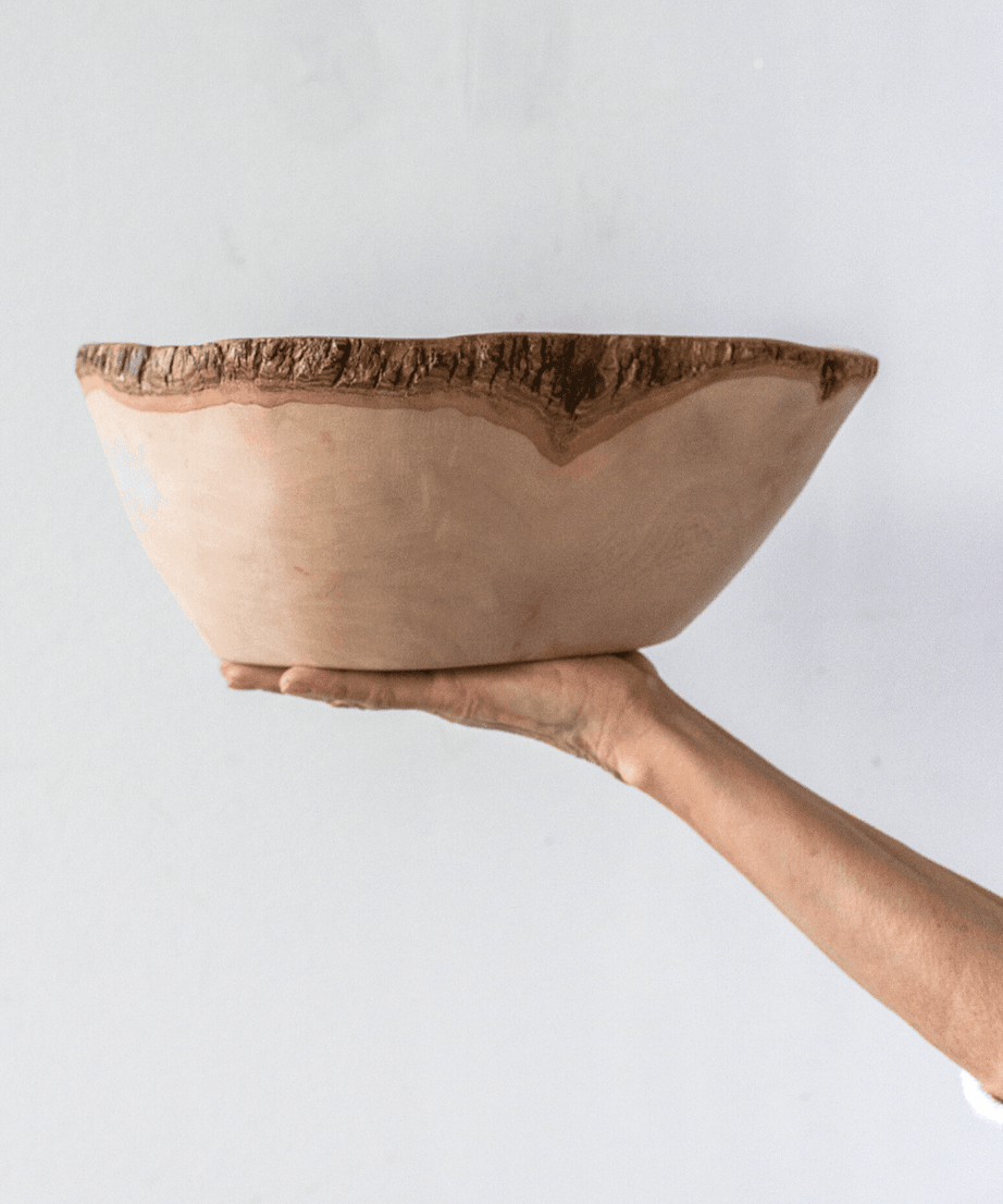 Jacaranda Hand-carved Wood Trinket Bowl