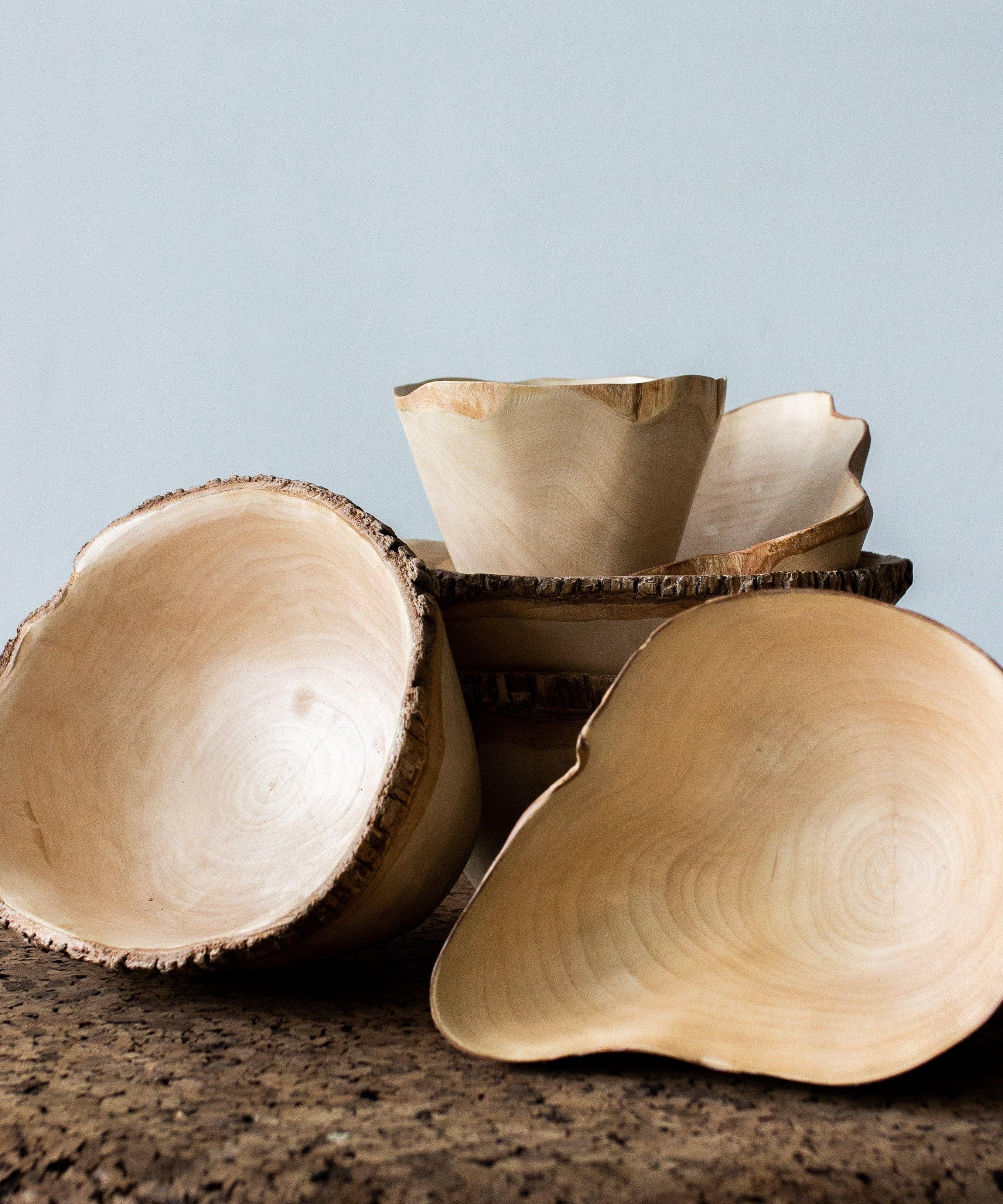Jacaranda Hand-carved Wood Trinket Bowl