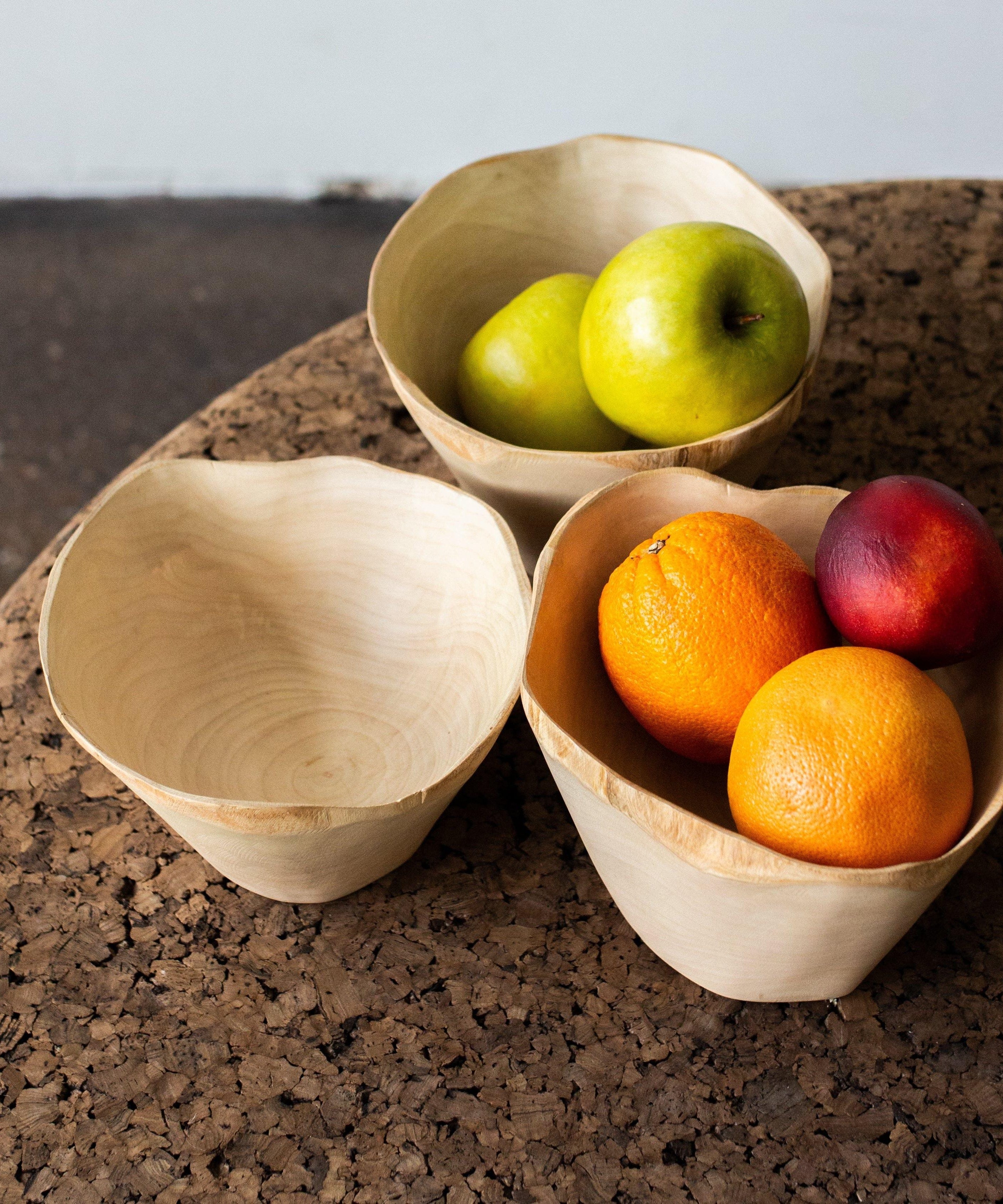 Jacaranda Hand-carved Wood Trinket Bowl