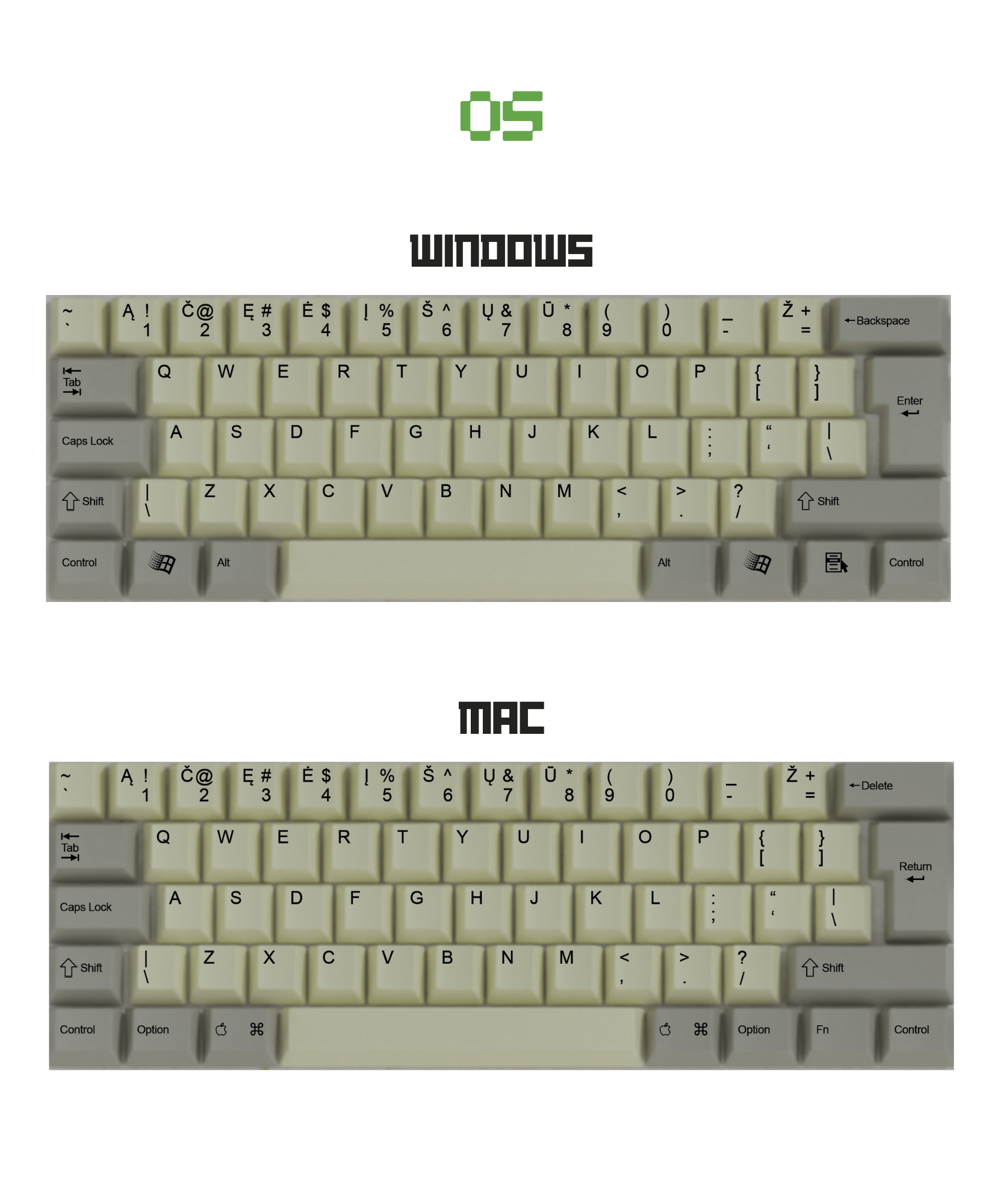 French AZERTY Classic Vintage Keycaps Set | Retro Keycaps