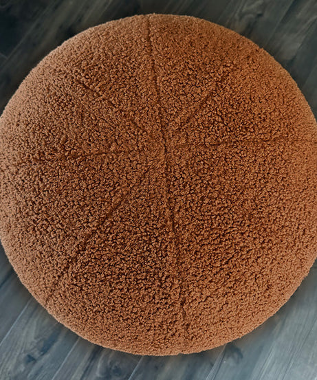 Plüsch-Bouclé-Trommel-Ottomane, Farbe wählbar