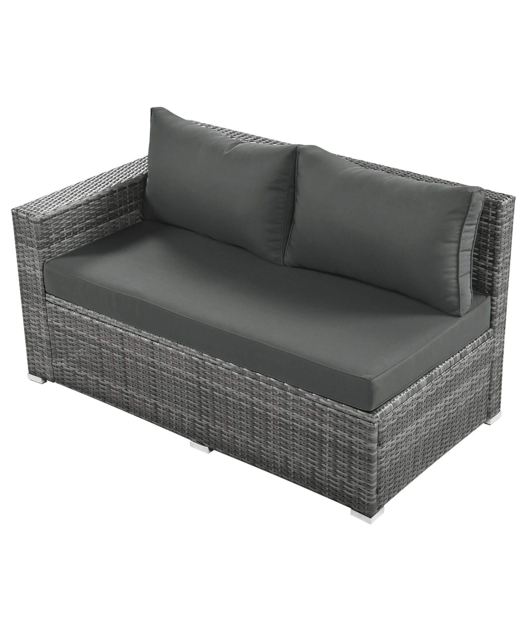 Alora Outdoor 6-Piece All-Weather PE Rattan Sofa Set With Adjustable Seat, Storage Box, Removable Covers, And Tempered Glass Table Top (SAK37221)