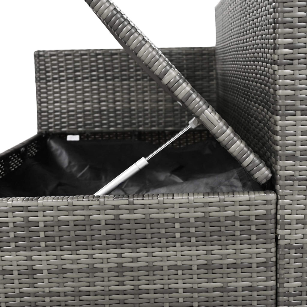 Alora Outdoor 6-Piece All-Weather PE Rattan Sofa Set With Adjustable Seat, Storage Box, Removable Covers, And Tempered Glass Table Top (SAK37221)