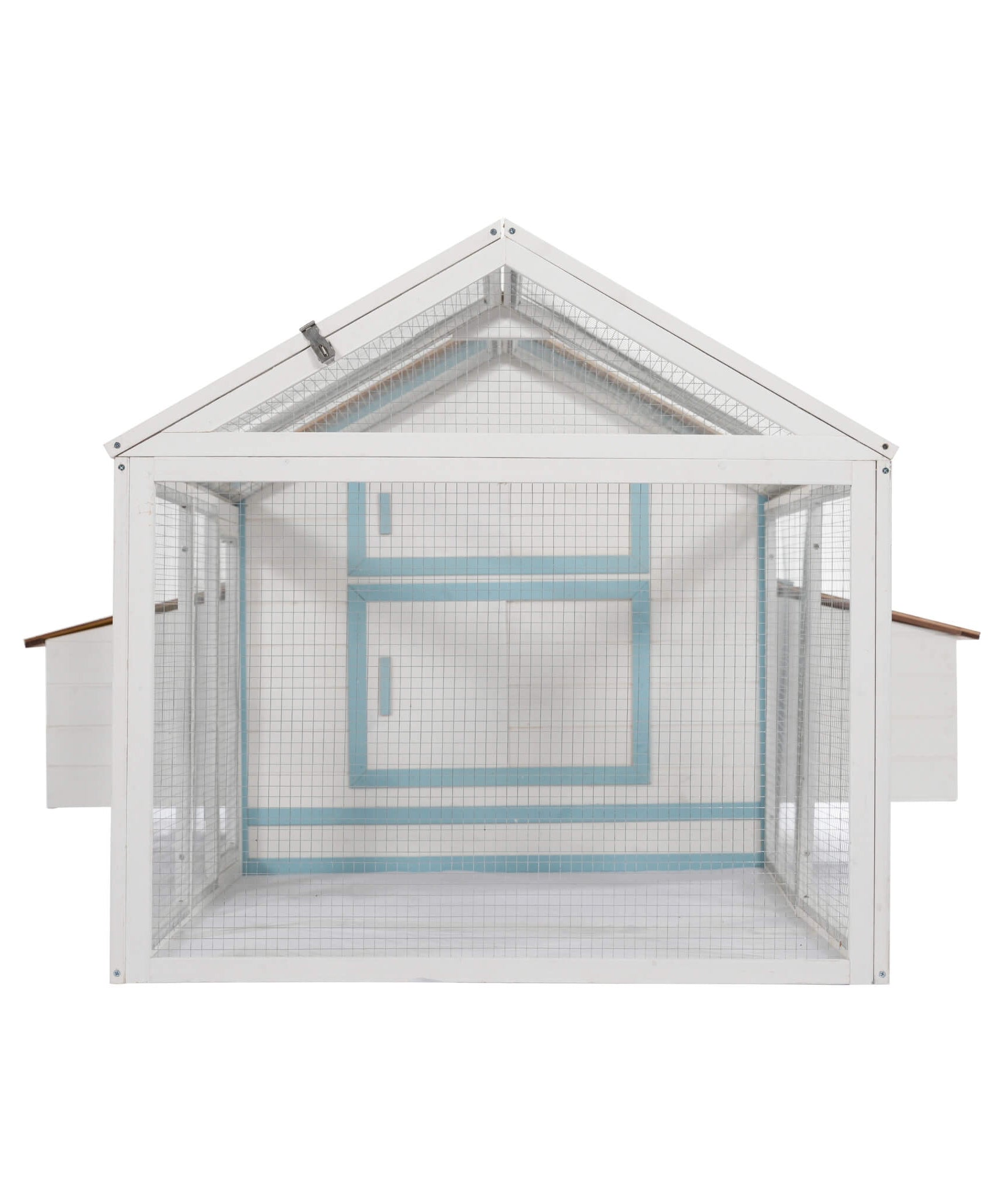 96-Inch Outdoor Fir Wood Chicken Coop With Nesting Box And Run (SAK41852)