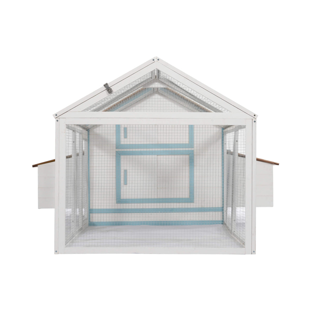 96-Inch Outdoor Fir Wood Chicken Coop With Nesting Box And Run (SAK41852)