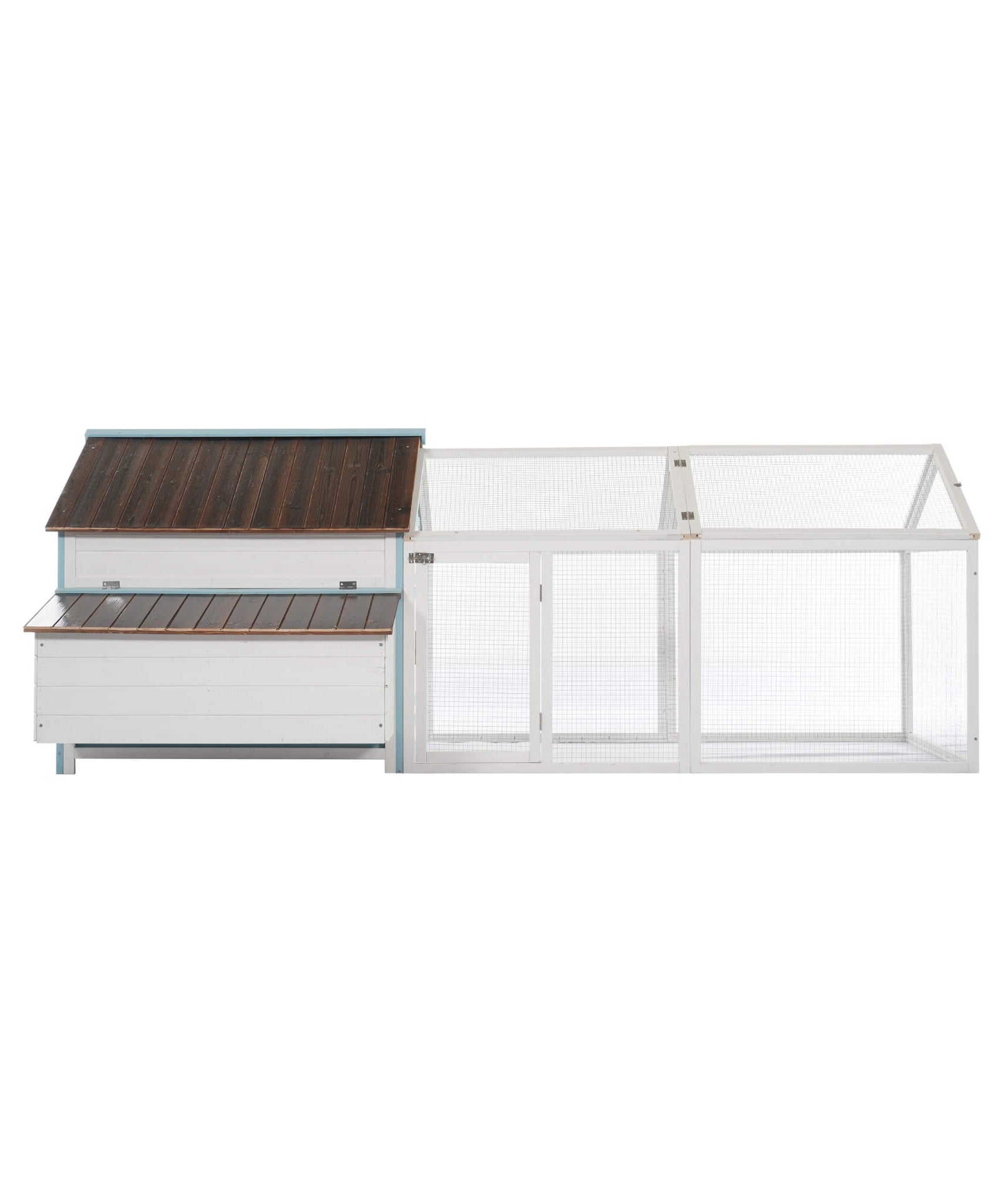 96-Inch Outdoor Fir Wood Chicken Coop With Nesting Box And Run (SAK41852)