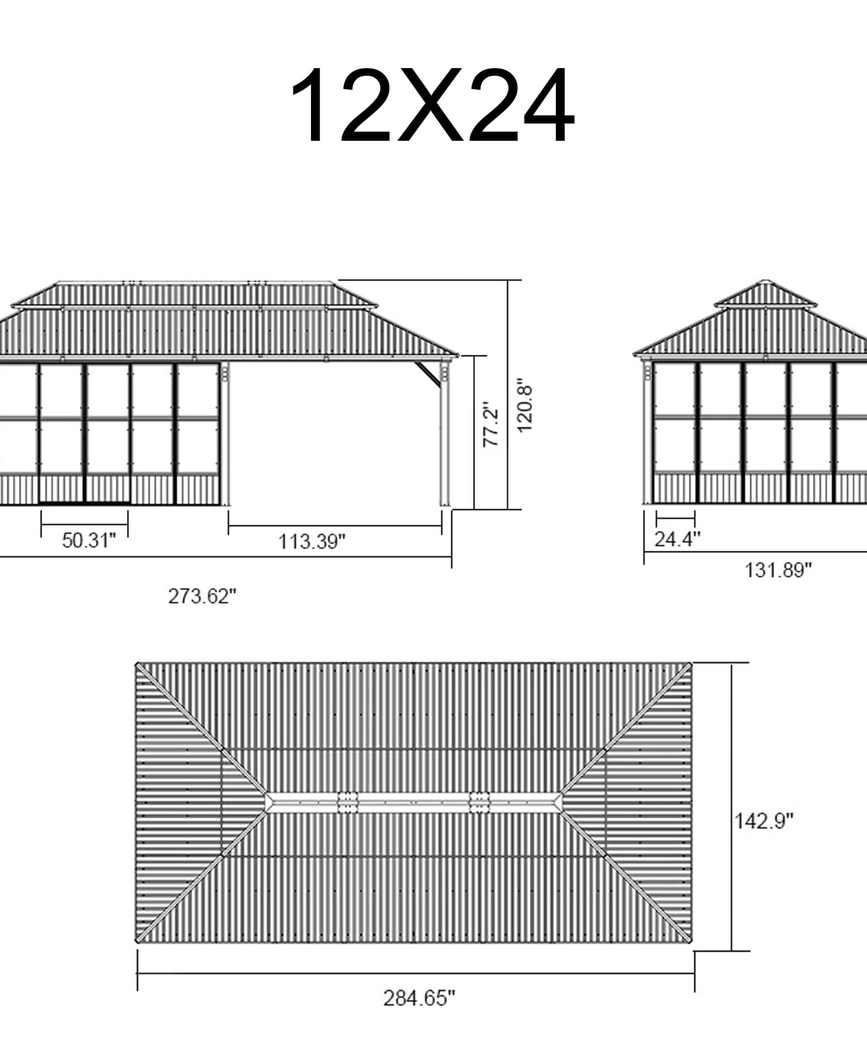 Alora Vista Outdoor Hardtop Aluminum Solarium With Double Roof And LED Lights (SAK42086)