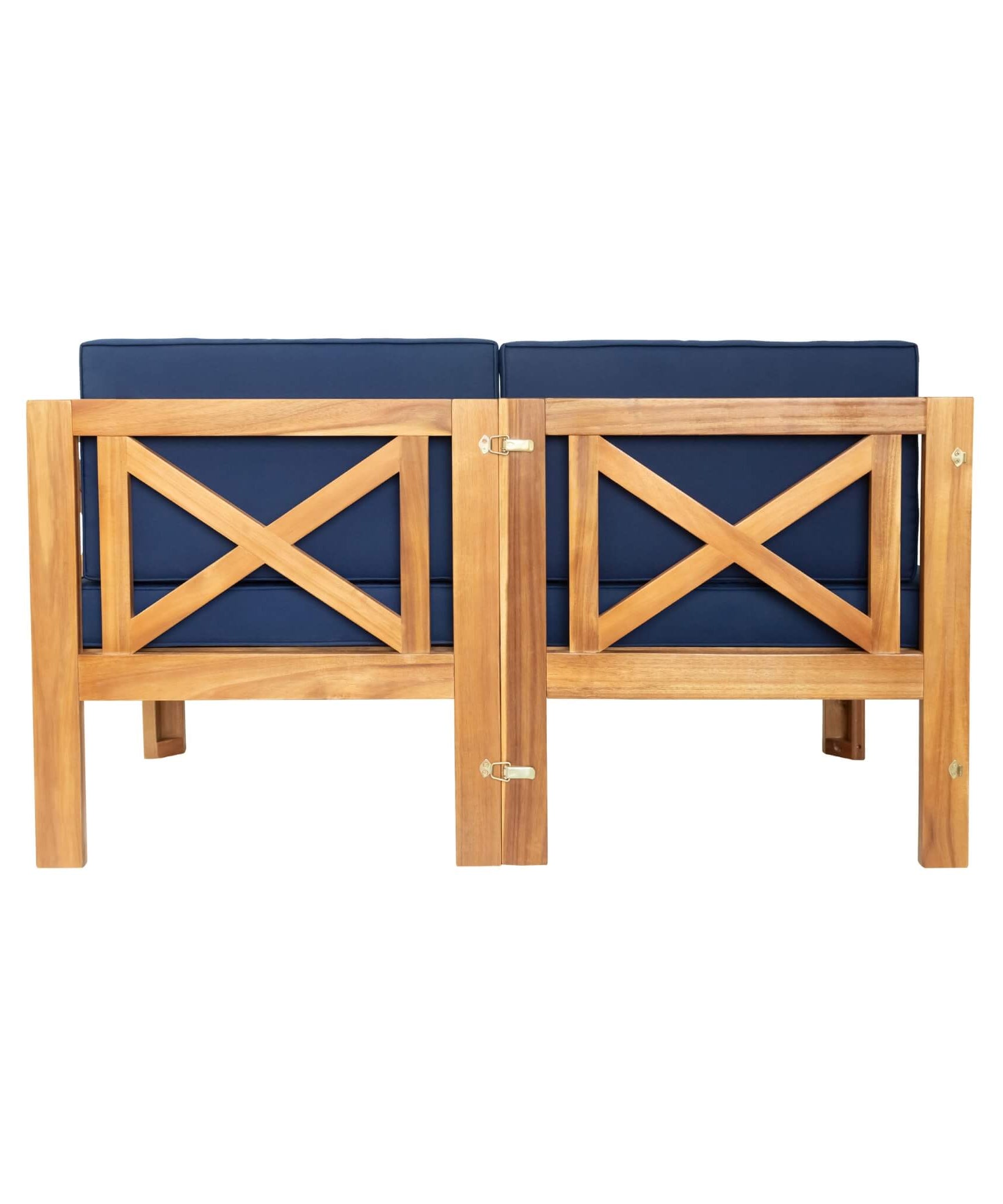 Alora 5-Piece Outdoor Patio Wood Sectional Sofa Set With Cushions (SAK31297)