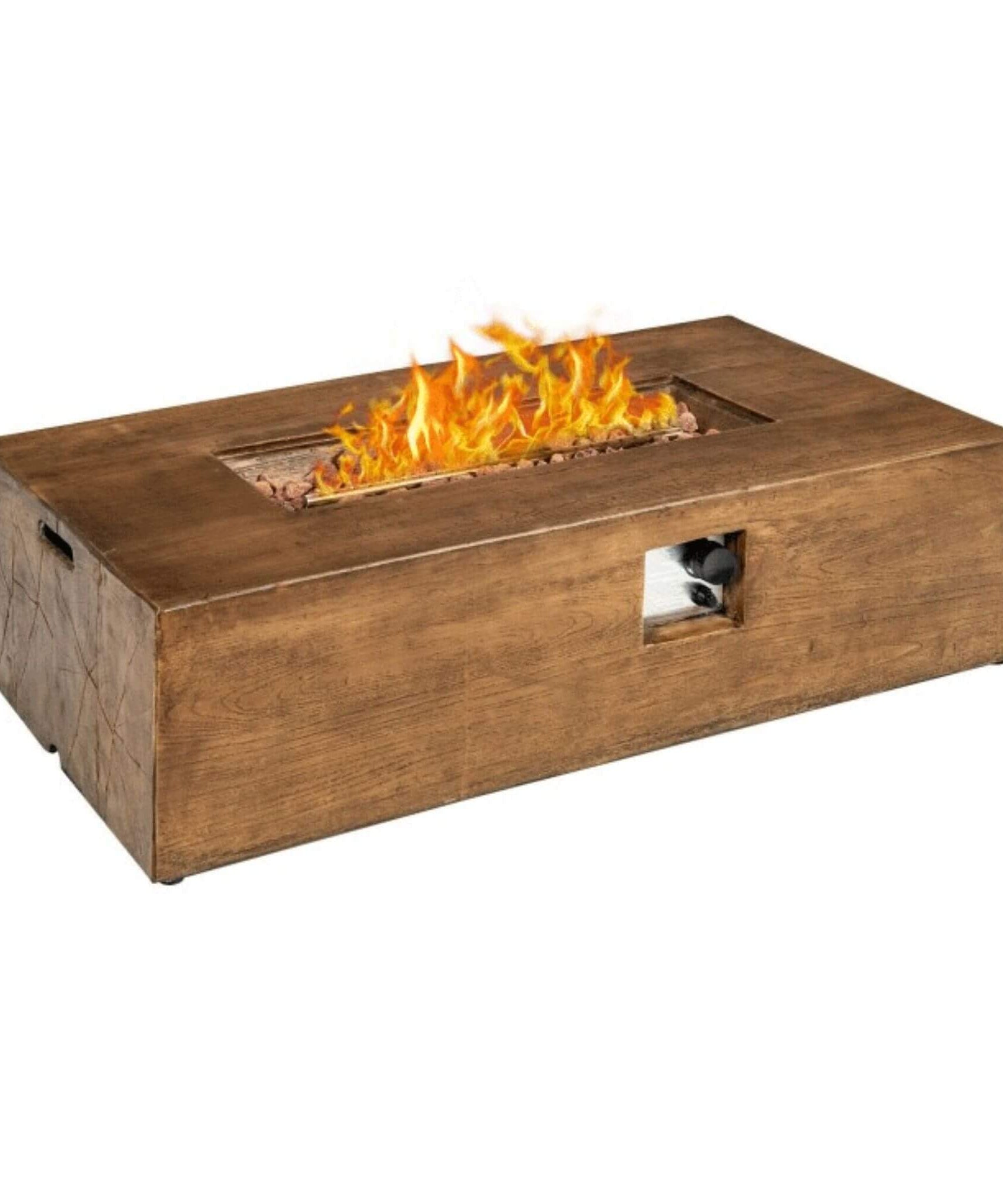 Alora Outdoor Propane Gas Fire Pit Table W/ Lava Rocks & Cover, 50K BTU (SAK94436)