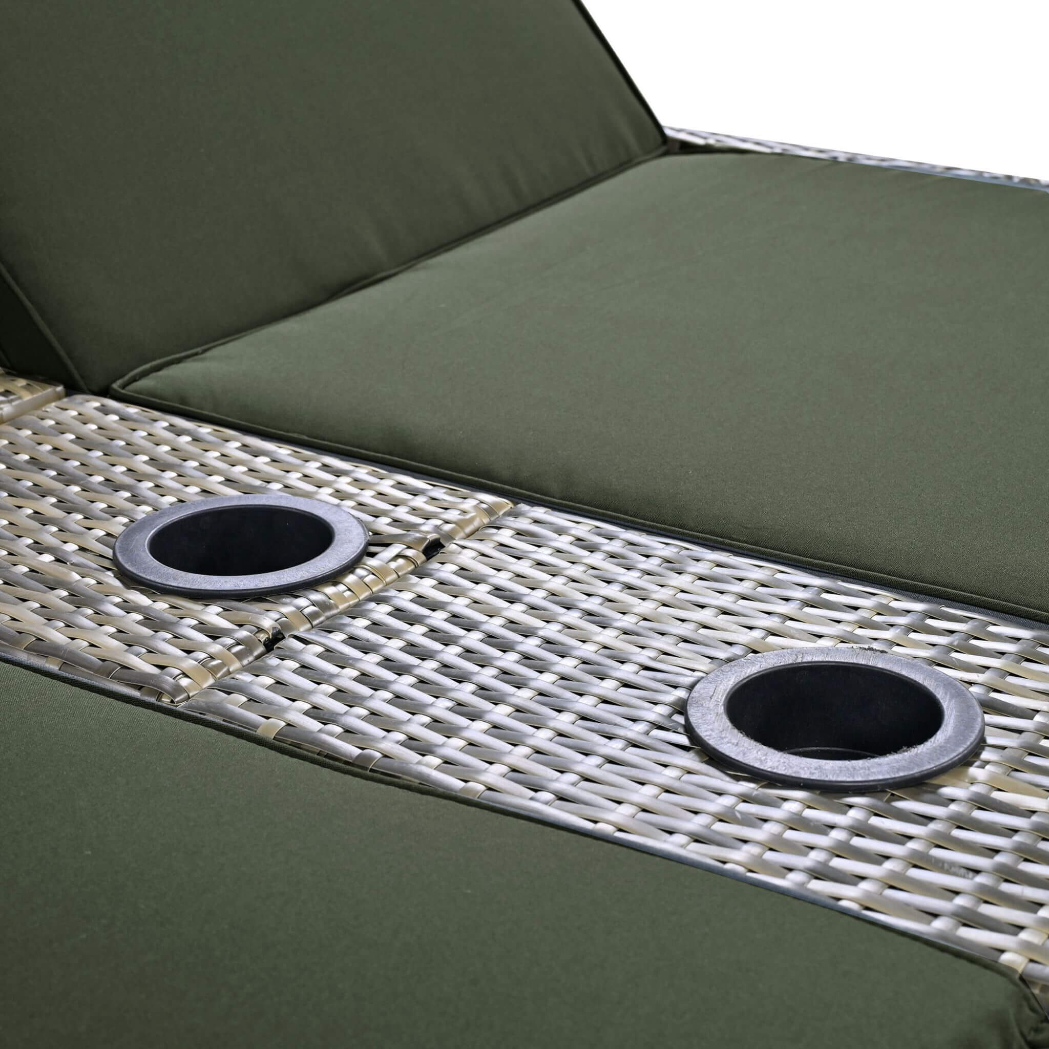 Alora Outdoor Rattan Patio Daybed With Adjustable Backrest, Canopy Roof, Storage Box And Cup Holders (SAK54220)