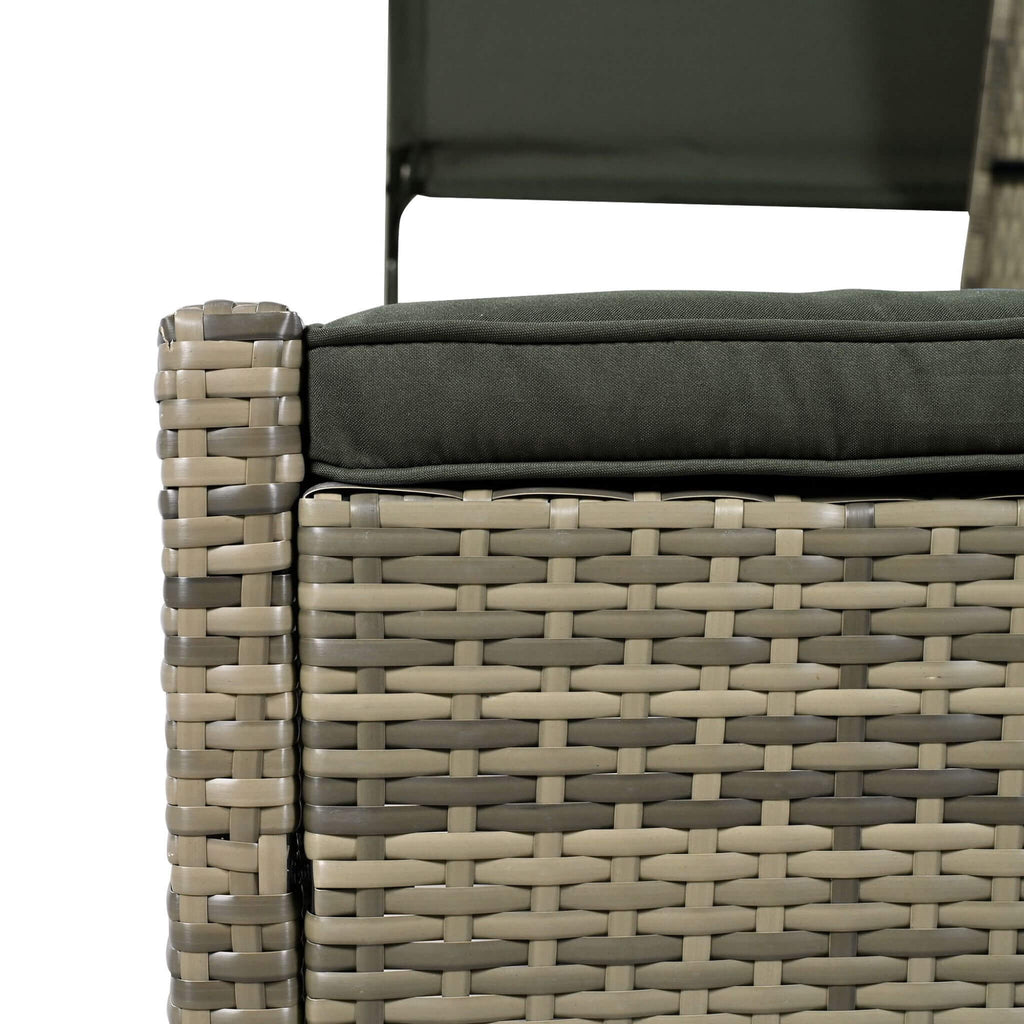 Alora Outdoor Rattan Patio Daybed With Adjustable Backrest, Canopy Roof, Storage Box And Cup Holders (SAK54220)