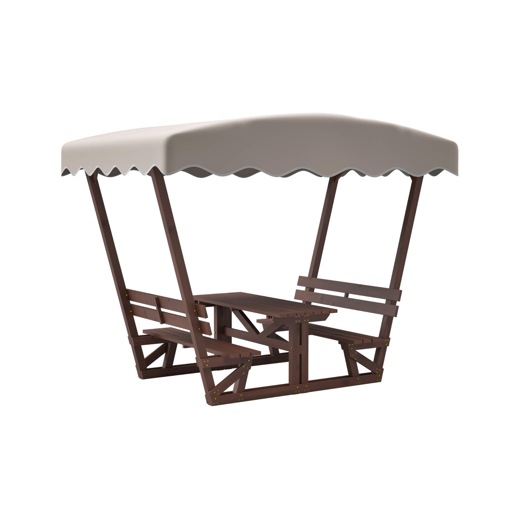 Alora Outdoor Waterproof Wood Picnic Table And Bench Set With Removable Canopy (SAK87135)