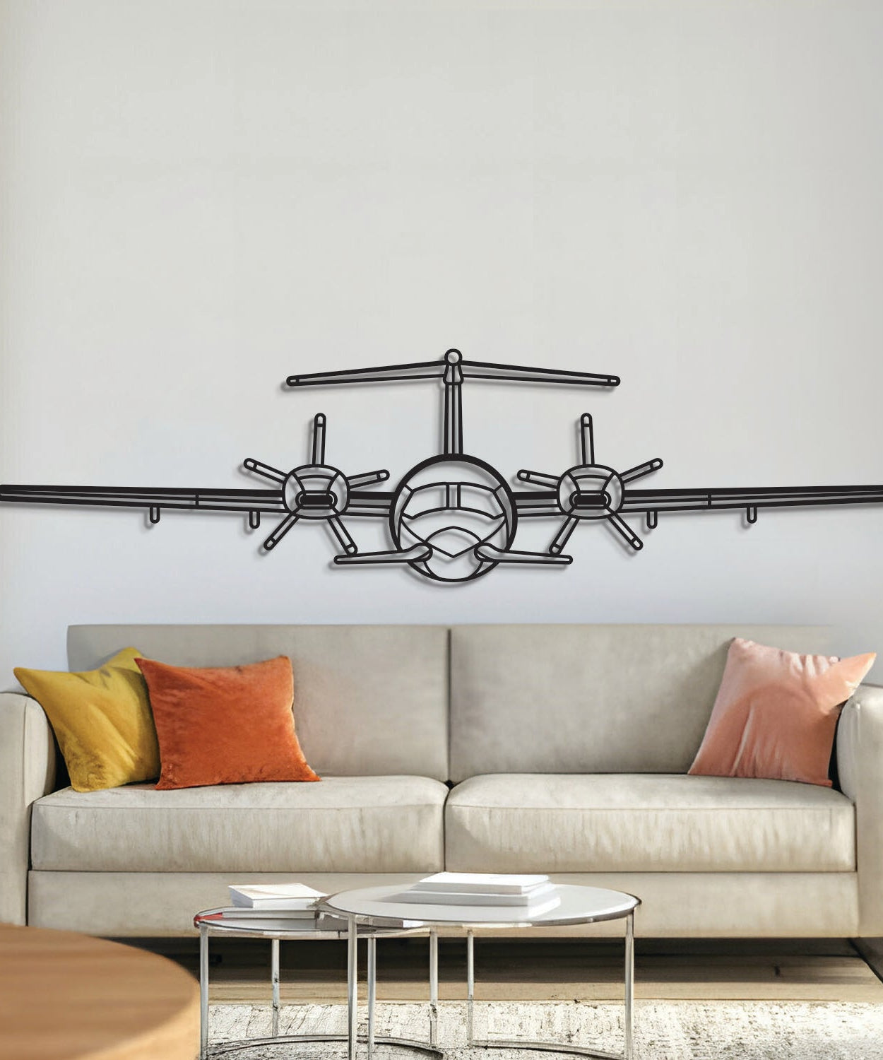 P.180 Avanti Front Metal Wandkunst Flugzeug - NCP0435