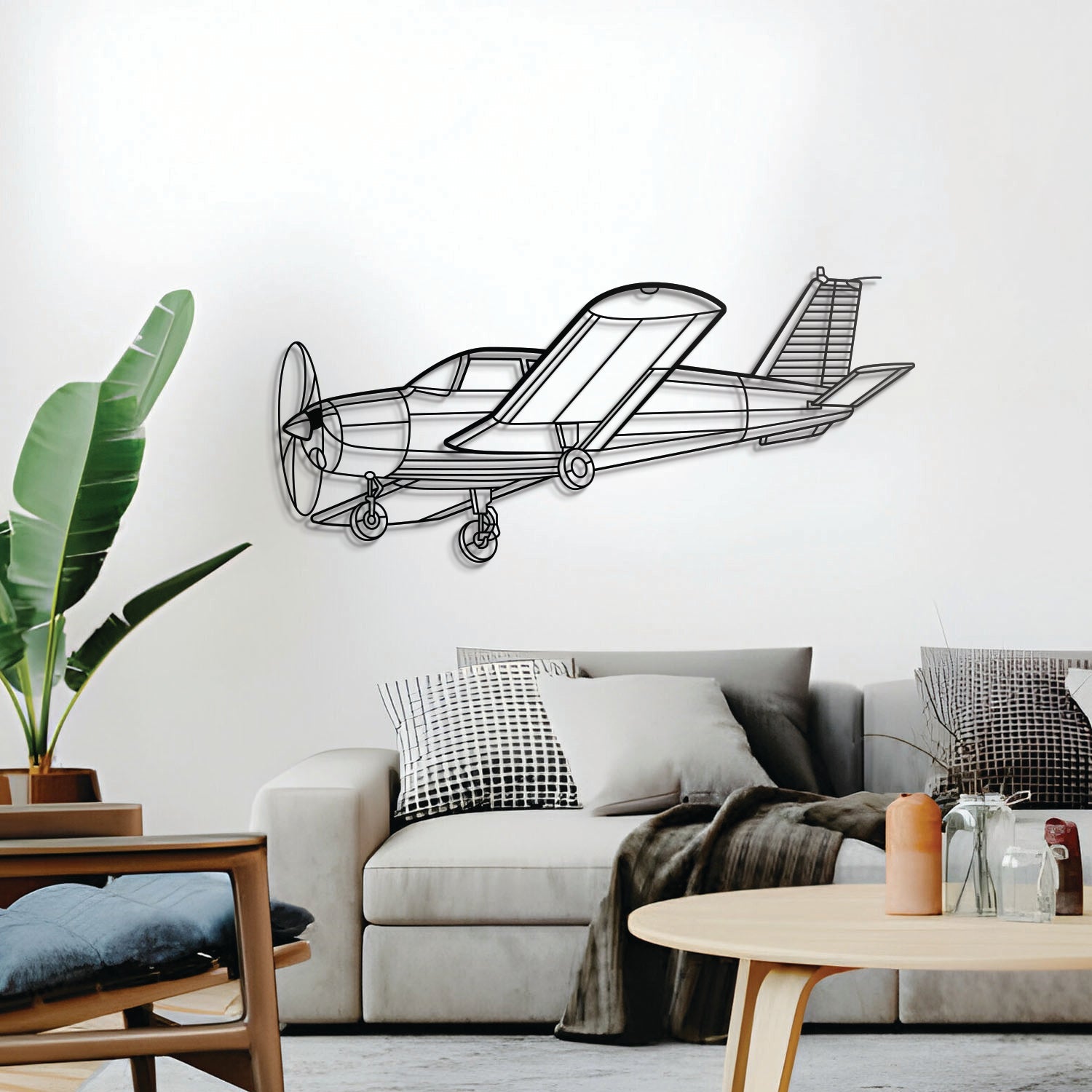 P28A Cherokee 1972 Winkel-Metall Flugzeug Wandkunst - NCP0485