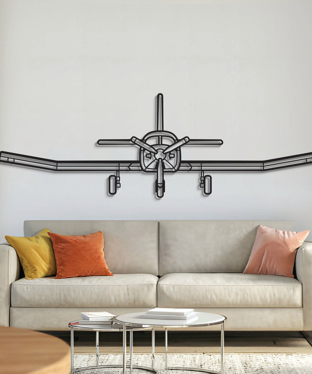 750 XL Flugzeugwandkunst aus Metall für die Front - NCP0307