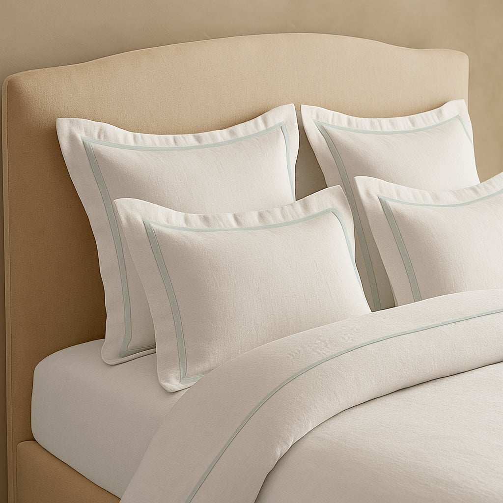Linen Frame Trim Duvet Cover Set