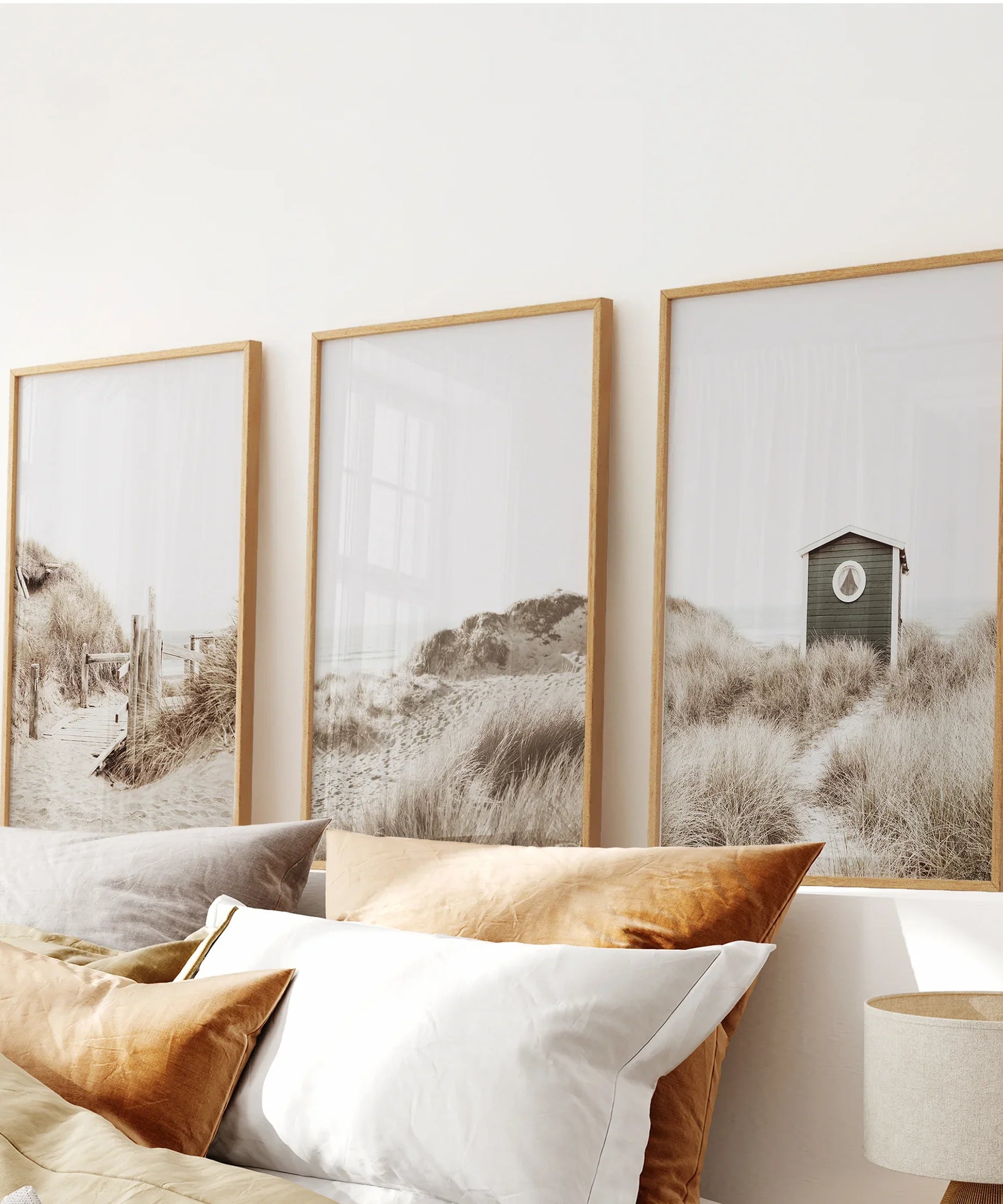 Minimalist Coastal Gallery Wall. Beige Beach Decor Set
