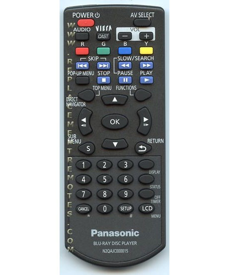 Panasonic N2QAJC000015 TV/DVD Remote Control