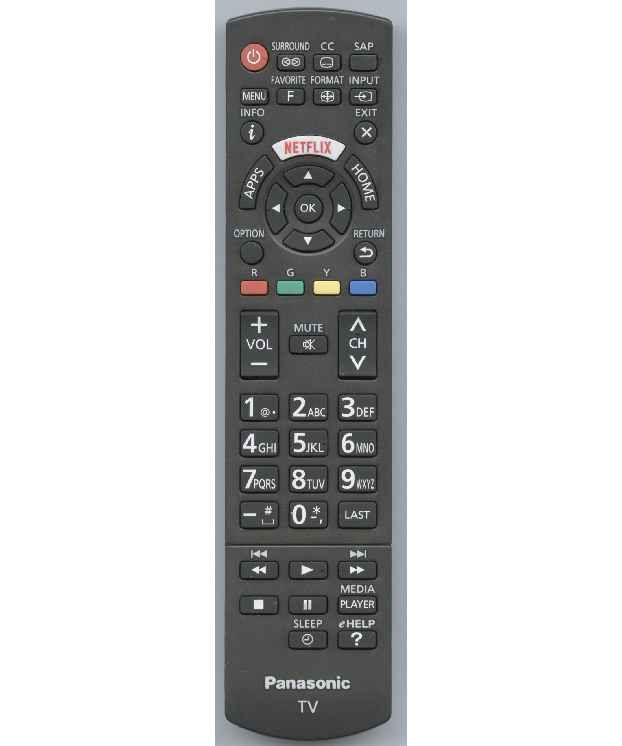 Panasonic N2QAYB001013 TV Remote Control