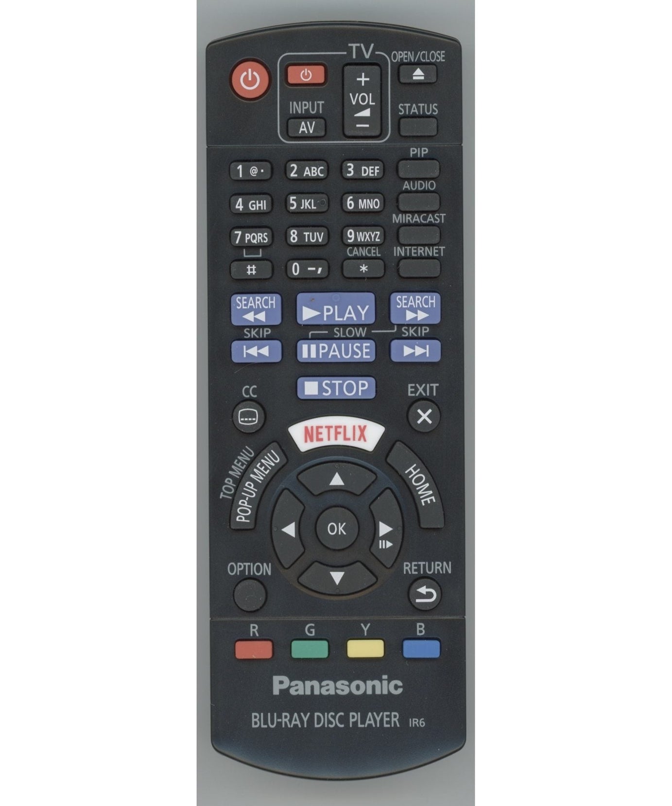 Panasonic N2QAYB001023 Blu-ray Remote Control