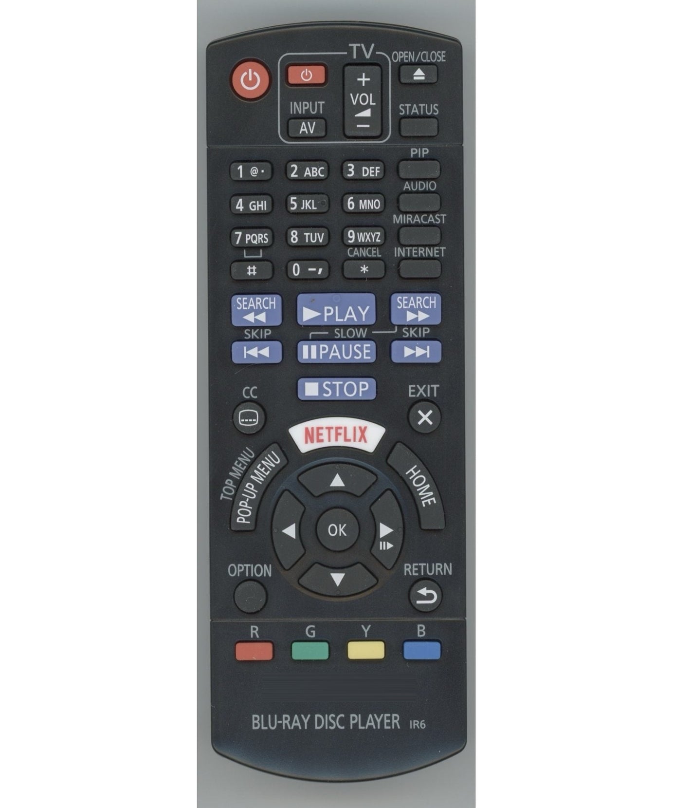 Panasonic N2QAYB001023 Blu-ray Remote Control