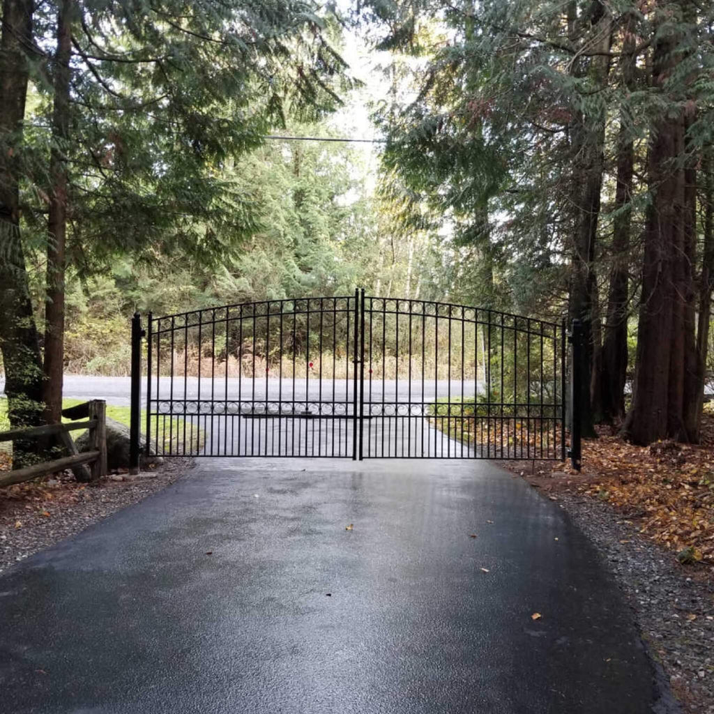 [12-18FT] Heavy-Duty Paris-Style Steel Premium Dual-Swing Driveway Gate (SAK97031)