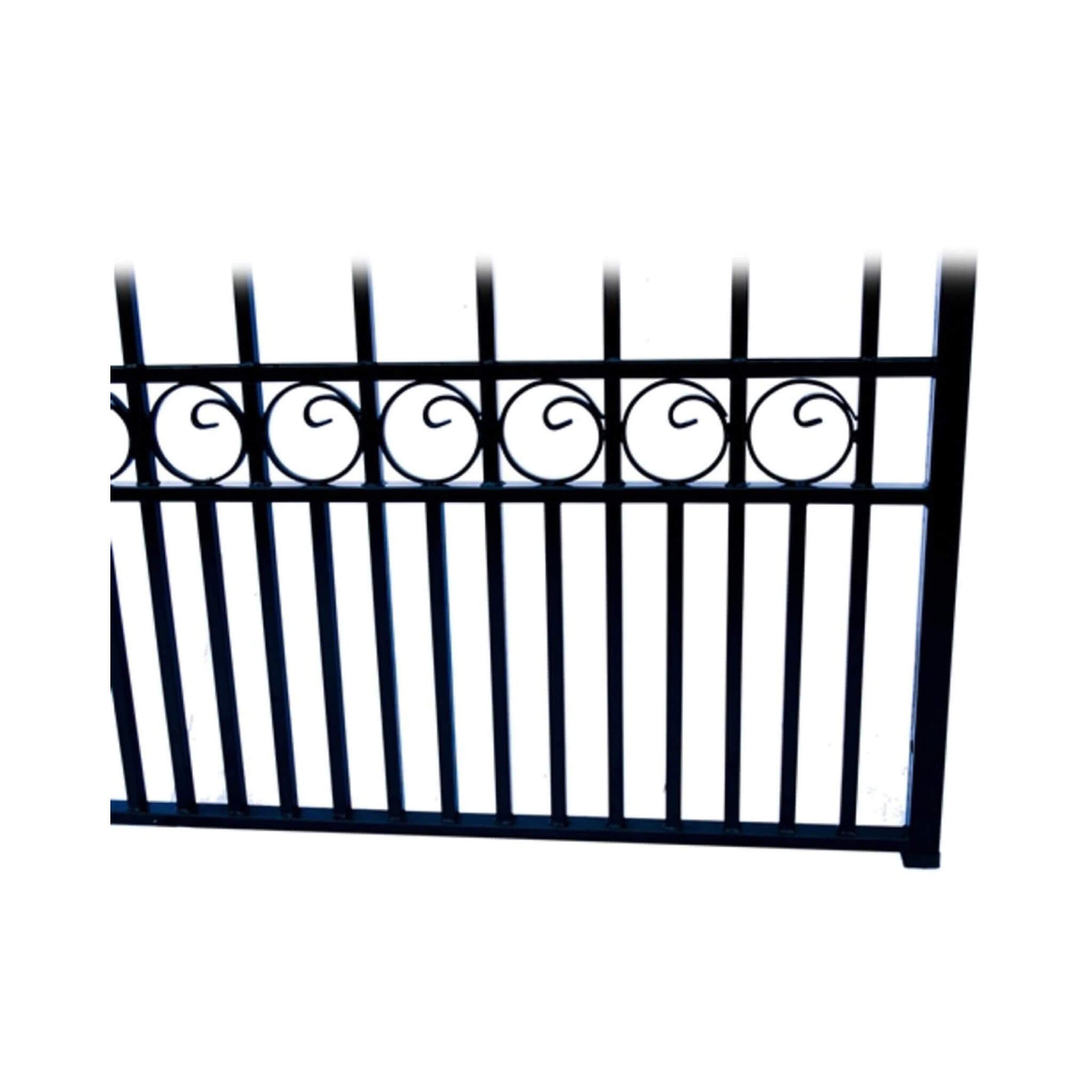 [12-18FT] Heavy-Duty Paris-Style Galvanized Steel Single-Swing Driveway Gate (SAK78643)