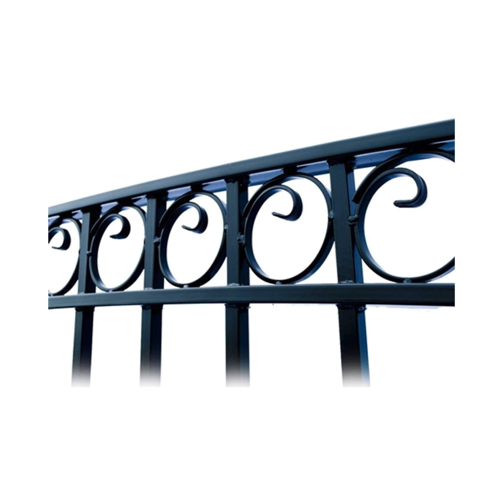 [12-18FT] Heavy-Duty Paris-Style Galvanized Steel Single-Swing Driveway Gate (SAK78643)