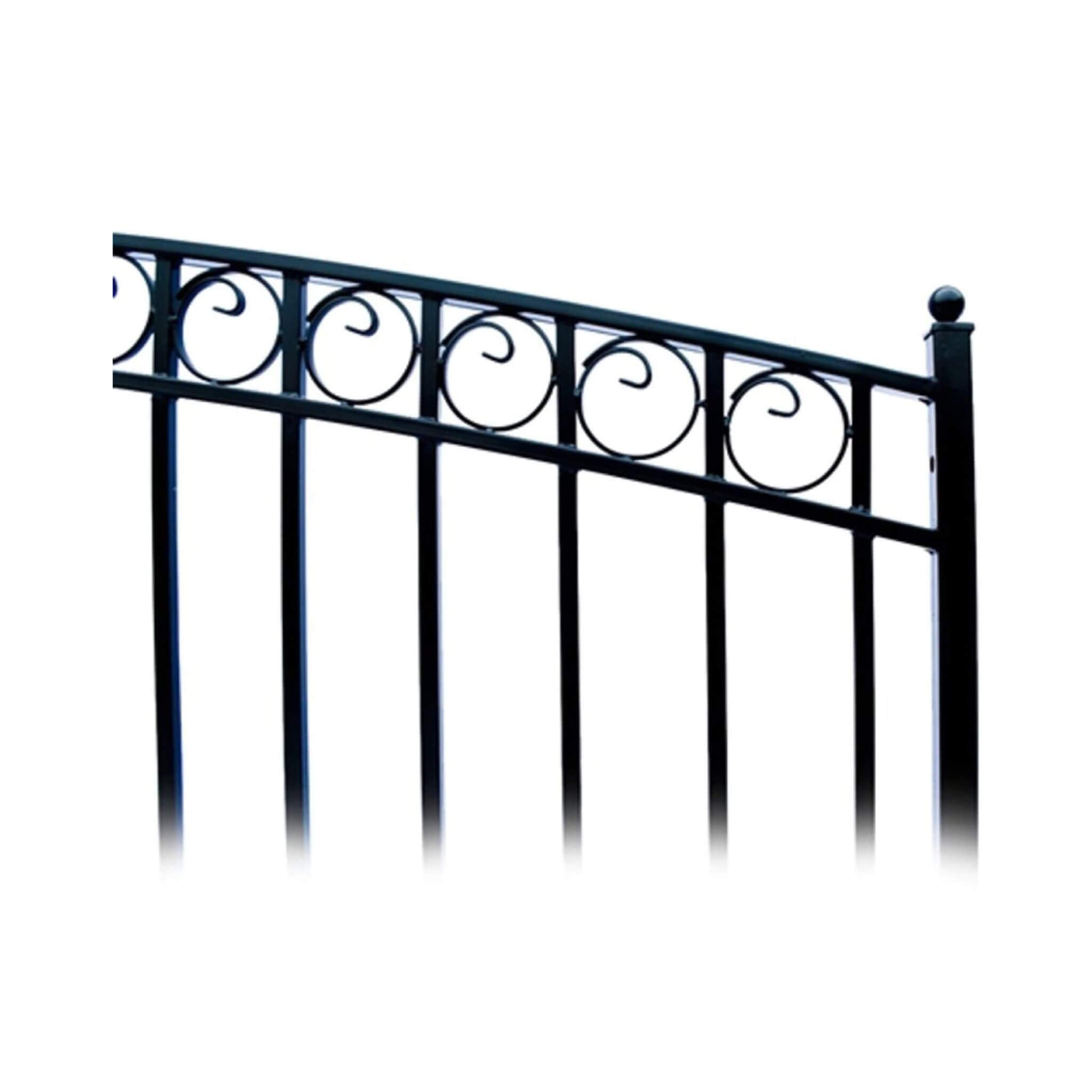 [12-18FT] Heavy-Duty Paris-Style Galvanized Steel Single-Swing Driveway Gate (SAK78643)