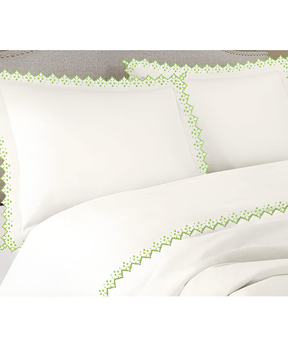 Elegant Flower Embroidered Duvet Cover Set