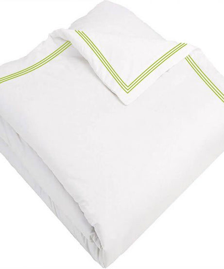 400TC Cotton Triple Edge Embroidery Sateen Solid Duvet Cover Set