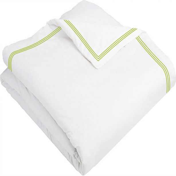 400TC Cotton Triple Edge Embroidery Sateen Solid Duvet Cover Set